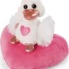 NICI Love Schwan Auf Herz GREEN, Weiß, 10 Cm (48264)