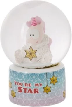 NICI Schüttelkugel Einhorn Theodor Mit Schneeanzug, 6,5 Cm (48177)