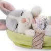 NICI Kuscheltier Hase Grau 12cm Schlafend Im Körbchen -Nici 27312496 01