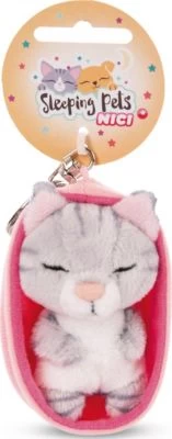 NICI Schlüsselanhänger Sleeping Pets Katze 8cm Grau 3 NICI Schlüsselanhänger Sleeping Pets Katze 8cm Grau